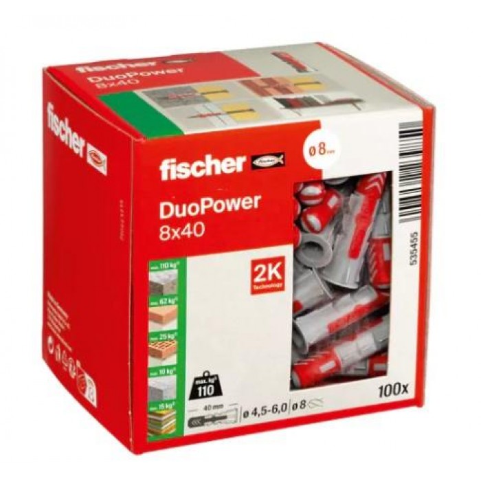 FISCHER - DUOPOWER 8X40 DIY ΝΑΙΛΟΝ ΒΥΣΜΑ - 100TMX - 535455 FISCHER - DUOPOWER 8X40 DIY ΝΑΙΛΟΝ ΒΥΣΜΑ - 100TMX - 535455