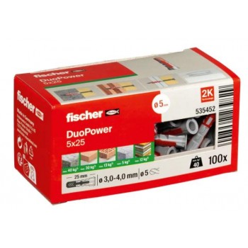 FISCHER - DUOPOWER 5X25 LD ΝΑΙΛΟΝ ΒΥΣΜΑ - 5X25 - 100ΤΜΧ - 535452 FISCHER - DUOPOWER 5X25 LD ΝΑΙΛΟΝ ΒΥΣΜΑ - 5X25 - 100ΤΜΧ - 535452