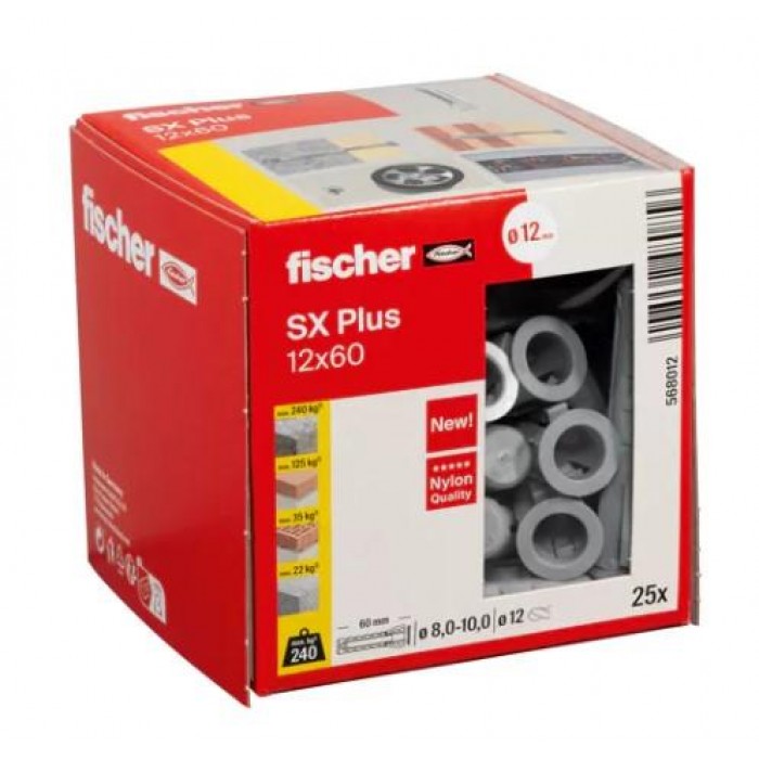 FISCHER - SX PLUS 12X60 ΒYΣΜΑ - 25ΤΜΧ - 568012 FISCHER - SX PLUS 12X60 ΒYΣΜΑ - 25ΤΜΧ - 568012