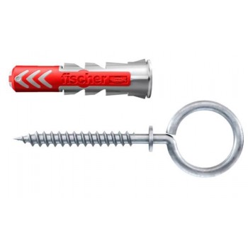 FISCHER - DUOPOWER 6X30 OH NYLON PLUG WITH HOOK IN BLISTER - 4PCS - 535005 FISCHER - DUOPOWER 6X30 OH NYLON PLUG WITH HOOK IN BLISTER - 4PCS - 535005
