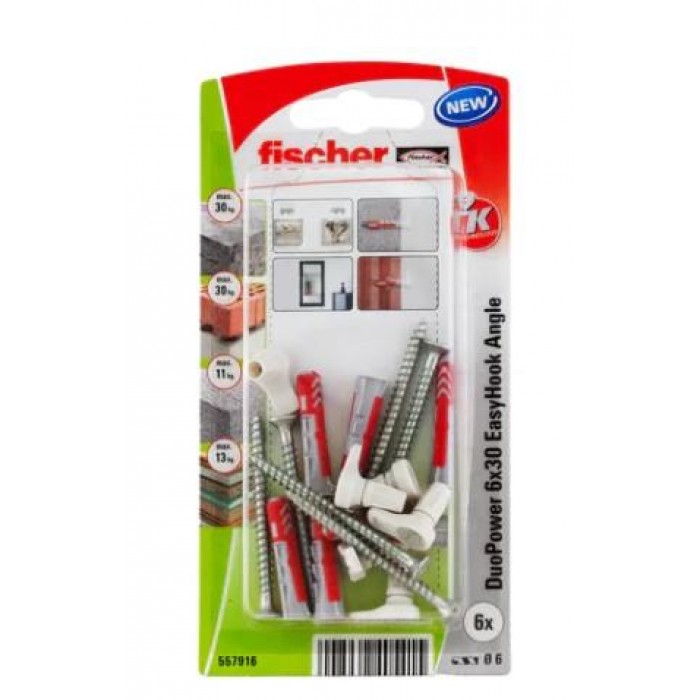 FISCHER - 6Χ30 EASYHOOK ΓΩΝΙΑ - 6ΤΜΧ - 557916 FISCHER - 6Χ30 EASYHOOK ΓΩΝΙΑ - 6ΤΜΧ - 557916