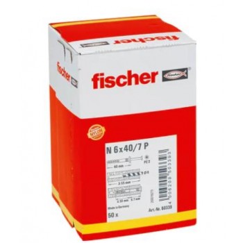 FISCHER - N 6X40/7 P ΚΑΡΦΩΤΟ ΒΥΣΜΑ - 50ΤΕΜ. - 50339 FISCHER - N 6X40/7 P ΚΑΡΦΩΤΟ ΒΥΣΜΑ - 50ΤΕΜ. - 50339