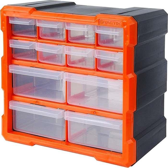 TACTIX Κουτί Αποθήκευσης Πλαστικό με 12 Συρτάρια  - 320630