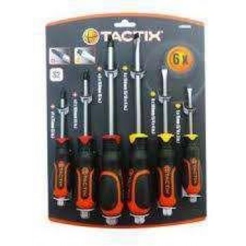 TACTIX SCREWDRIVER WITH STRAIGHT AND CROSS SET 6 PCS. -205426