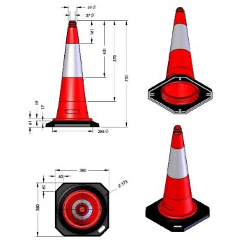 DOORADO - PLASTIC CONE 75cm - PARK-DH-PE-2 DOORADO - PLASTIC CONE 75cm - PARK-DH-PE-2