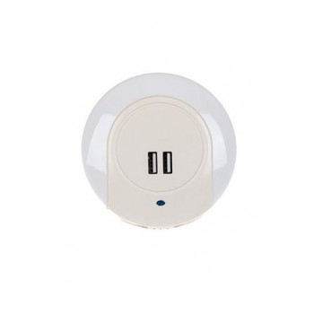 ΦΩΤΙΣΤΙΚΟ ΝΥΚΤΟΣ LED 1W - 3000K ΜΕ ΑΙΣΘΗΤΗΡΑ ΦΩΤΟΣ + 2xUSB - 68725 ΦΩΤΙΣΤΙΚΟ ΝΥΚΤΟΣ LED 1W - 3000K ΜΕ ΑΙΣΘΗΤΗΡΑ ΦΩΤΟΣ + 2xUSB - 68725