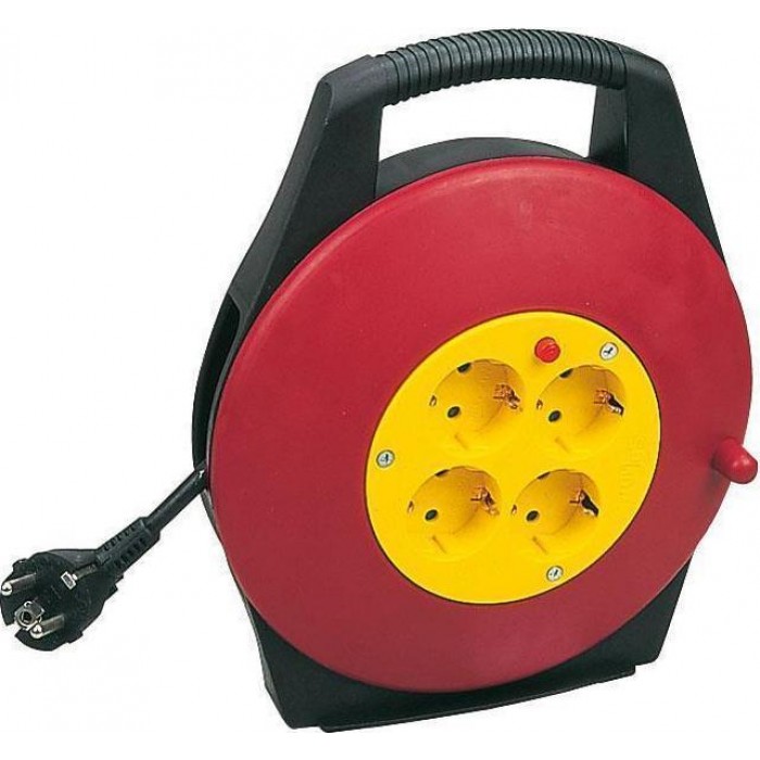 Eurolamp 4-position closed type light socket with 15m cable, 3x1.5mm², red
