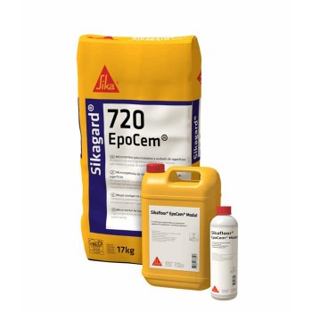 Sikagard-720 EpoCem three component Micromortar for surface sealing, EPOCEM technology, Grey 21kg set, Syst. (A + B + C)