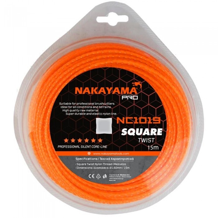 Nakayama - NC1019 Μεσινέζα Τετράγωνη Στριφτή 15m x 1.6mm - 043225 Nakayama - NC1019 Μεσινέζα Τετράγωνη Στριφτή 15m x 1.6mm - 043225