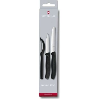 Victorinox - Μαχαίρια Κουζίνας και Αποφλοιωτής Σετ Swiss Classic 3τμχ Μαύρα - 6.7113.31 Victorinox - Μαχαίρια Κουζίνας και Αποφλοιωτής Σετ Swiss Classic 3τμχ Μαύρα - 6.7113.31