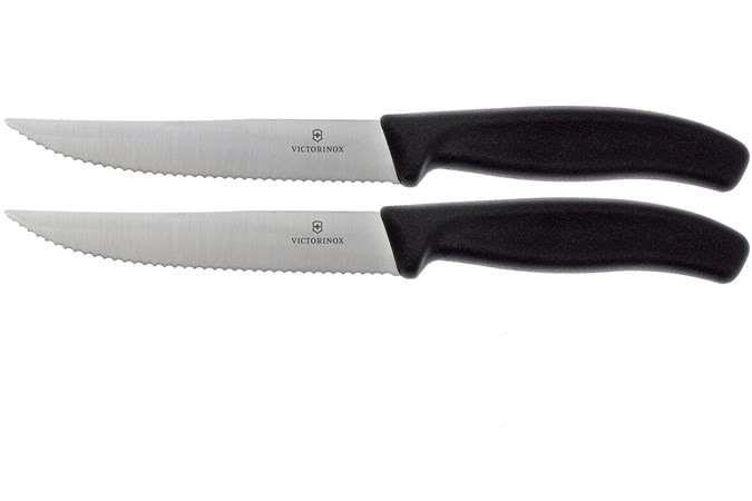 Victorinox SwissClassic vegetable knives partly serrated black