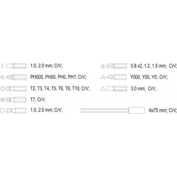 Vorel - Set of mobile nose screwdrivers and tools 32 pcs - 64384 Vorel - Set of mobile nose screwdrivers and tools 32 pcs - 64384