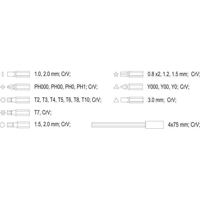 Vorel - Set of mobile nose screwdrivers and tools 32 pcs - 64384