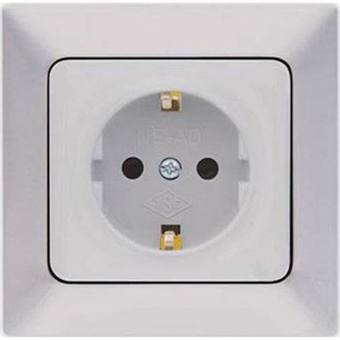 Eurolamp - Nead Μονή Χωνευτή Πρίζα Ρεύματος Ασφαλείας Matte Nickel - 152-16201 Eurolamp - Nead Μονή Χωνευτή Πρίζα Ρεύματος Ασφαλείας Matte Nickel - 152-16201