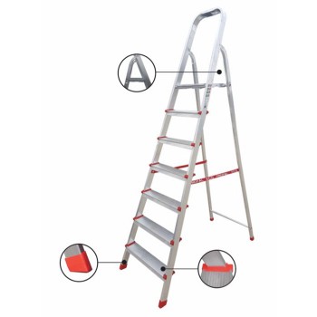 Profal aluminium ladder 3+1 ECO, household. 208301