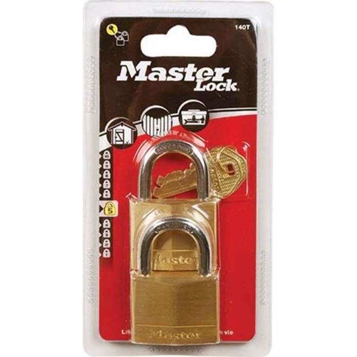 Master Lock - 150EURΤ Λουκέτο Μπρούτζινο Πέταλο με Κλειδί 50mm 2τμχ - 150500112