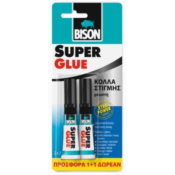 Bison-Instant glue-Super Glue offer 1 + 1 004232002