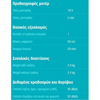 Gardena - Li-18/50 Μπορντουροψάλιδο Μπαταρίας ΣΕΤ COMFORTCUT - 9837-20 Gardena - Li-18/50 Μπορντουροψάλιδο Μπαταρίας ΣΕΤ COMFORTCUT - 9837-20