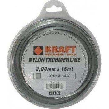 TRIMMER line KRAFT ALU SQUARE ALUMINIUM 3, 00mm IN BLISTER 15m-69335