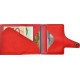 TRU VIRTU Click &amp; Slide Wallet (Rhombus Coral Red) Hi-Tech Δερμάτινο πορτοφόλι με εσωτερική θήκη αλουμινίου με προστασία κλο