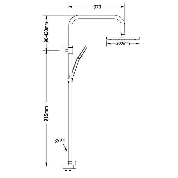 Height Adjustable Shower, Riviera (00-2953), Modea, Viospiral Height Adjustable Shower, Riviera (00-2953), Modea, Viospiral