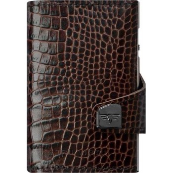 Product Code: 24104000204 TRU VIRTU Click and Slide Wallet (Croco Brown) Hi-Tech leather wallet with internal aluminium case wit