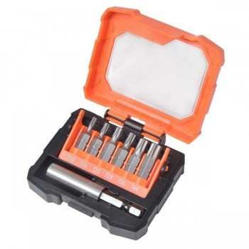 TACTIX - SET OF TORX NOSES AND ADAPTERS IN PLASTIC CASE (452003)