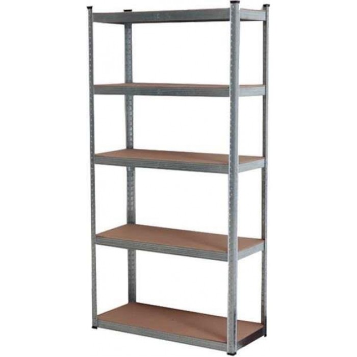 Galvanized rackwith 5 shelves mdf 175Kg per shelf 190x100x45cm BSR2100 - 023357
