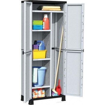 Plastic cupboard with 4 shelves &amp; bormann partition BPC7000 023517